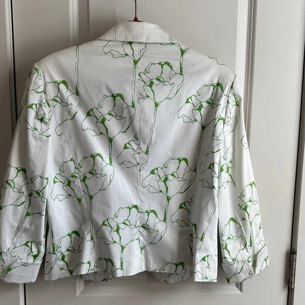 Worthington White and Green Patterned Lined Blazer - Picture 4 of 7